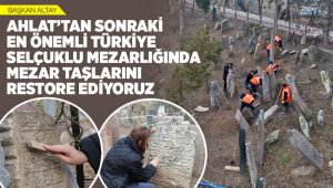 SELÇUKLU MEZARLIĞINDA MEZAR TAŞLARI RESTORE EDİLİYOR ! 